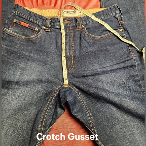 Mountain Khaki Denim Slim Fit Buffalo Logo 32×34 Premium Mens Outerwear E.U.C - Picture 7 of 9